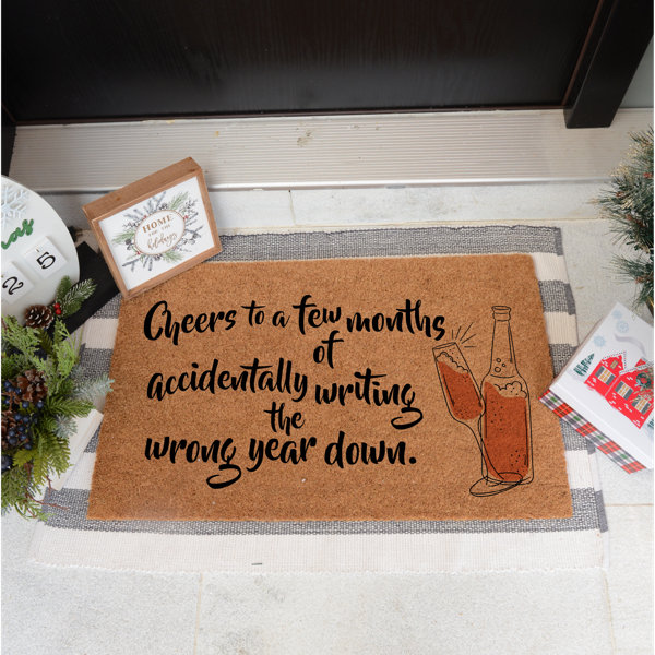 Trinx NonSlip New Year's Outdoor Doormat Wayfair